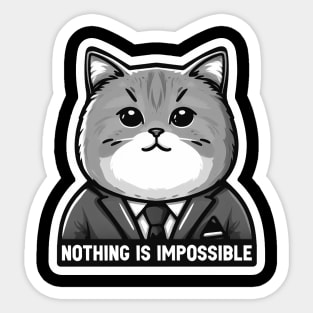 Nothing Is Impossible Cat Sticker